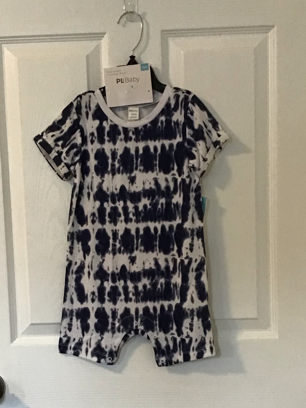 Navy Tie-Dye Short Sleeve One-Piece Bodysuit